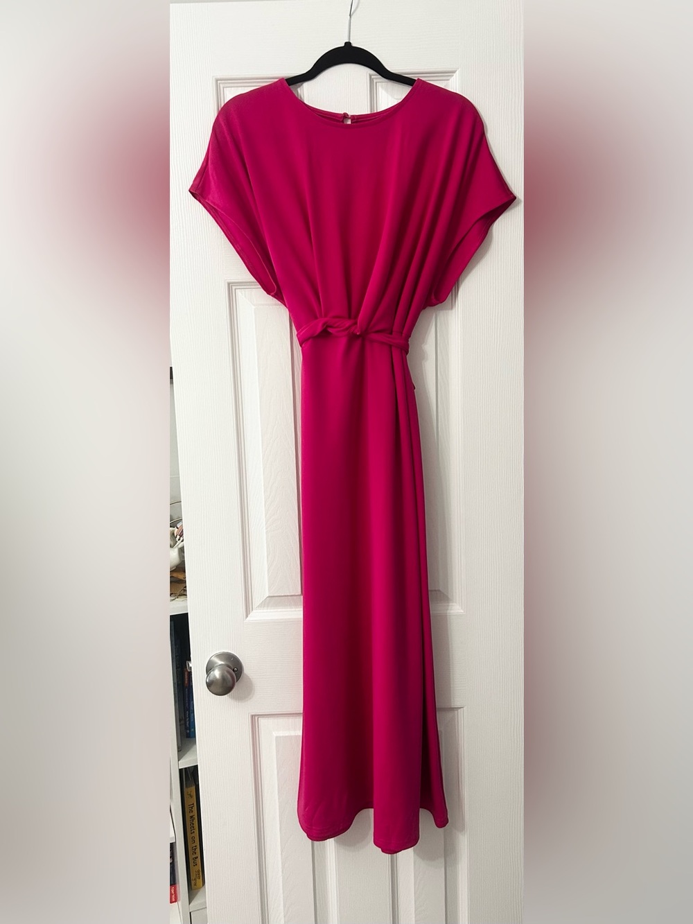 Women’s Fuchsia Knot-Waist Maxi Dress